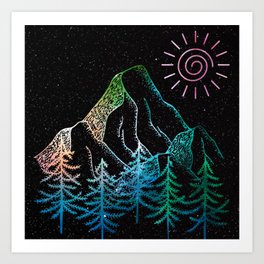 Nature Lover Art Print | Magicalforest, Forest, Mountainclimbing, Mountains, Nature, Camping, Naturelovers, Outdoor, Wilderness, Outdoorlover 