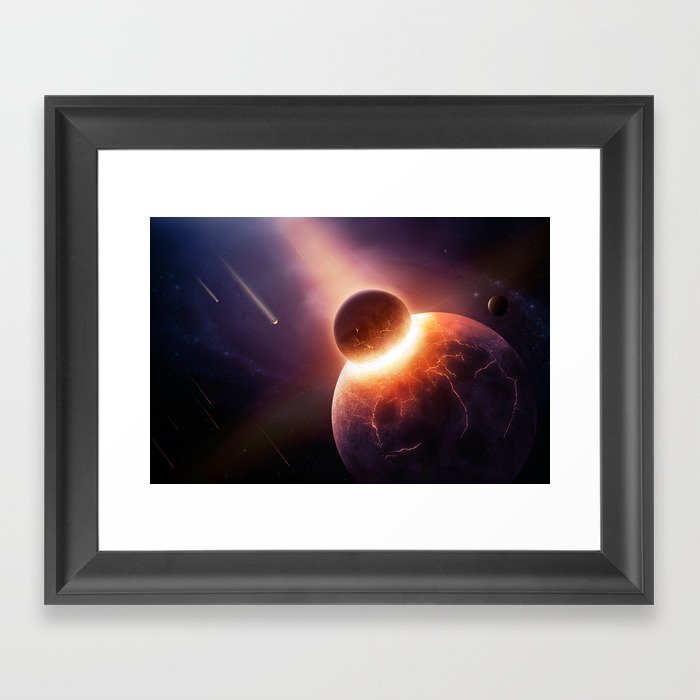 When planets collide Framed Art Print