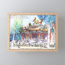 A famous temple and it traditional market in Taipei Framed Mini Art Print