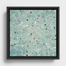 Paris - Authentic City Map - France - Minimalist Framed Canvas