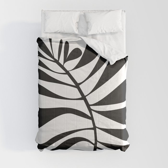 Black and White Leaf Comforter