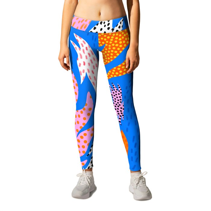 Abstract hand drawn shapes doodle pattern Leggings