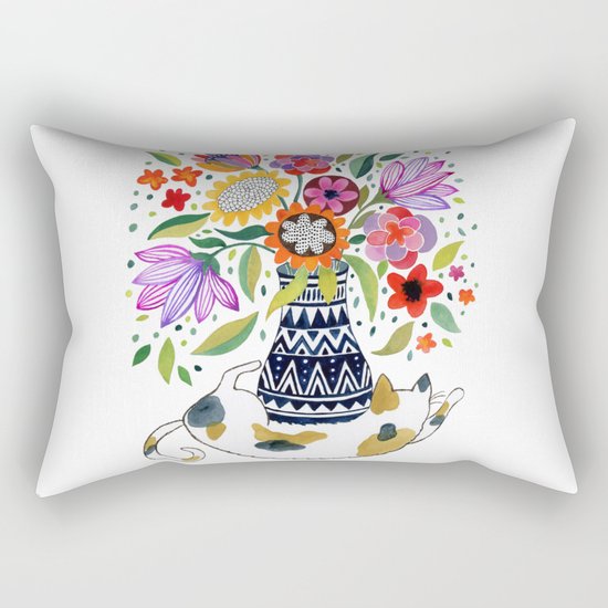 Calico Bouquet Rectangular Pillow