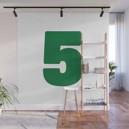 5 (Olive & White Number) Wall Mural
