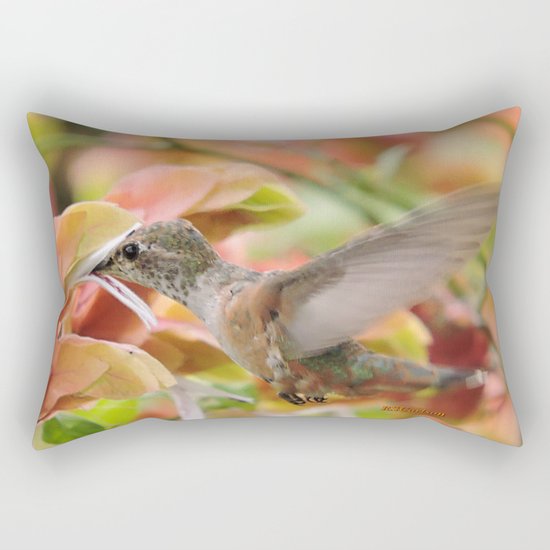 Little Ms. Hummingbird in for More Licks Rectangular Pillow