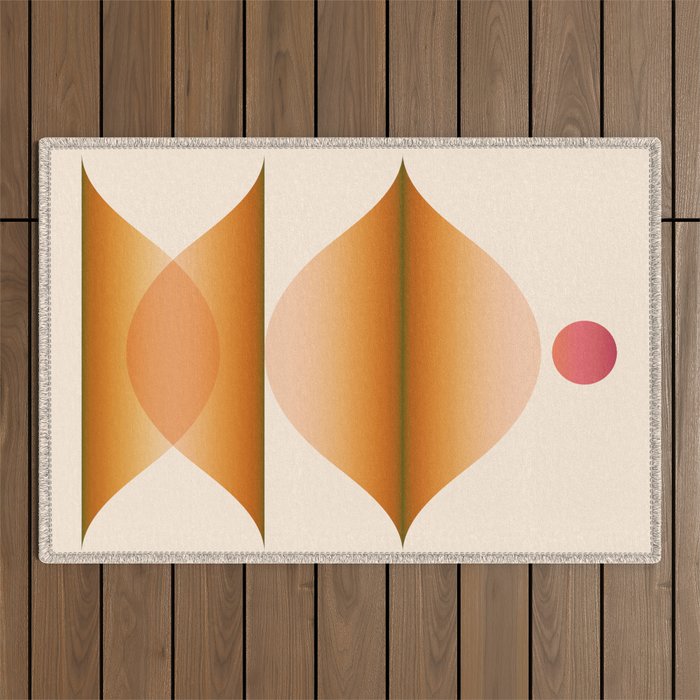 Abstraction_RED_SUN_MOUNTAINS_LOVE_LIP_POP_ART_0910A Outdoor Rug