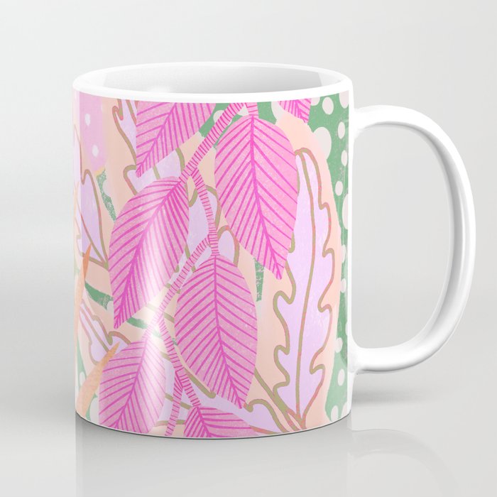 Modern Jungle Plants - Pink Green Purple Coffee Mug