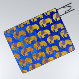 Golden elephant ecopop Picnic Blanket