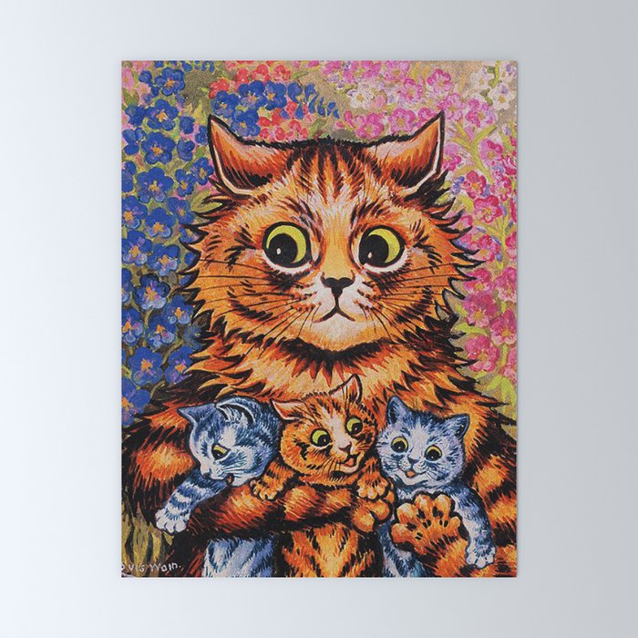 Louis Wain print HIGH SOCIETY CATS funny cat illustration art