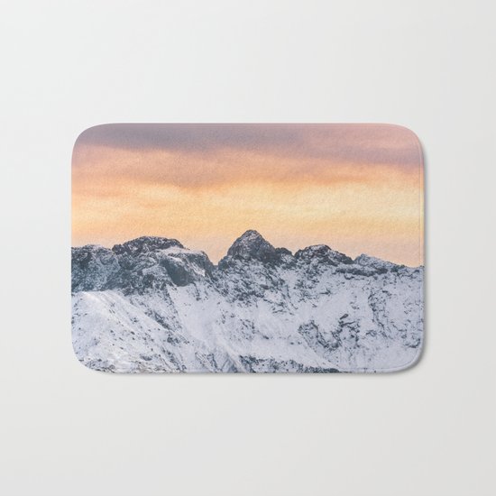 Pastel Mountains #sunset Bath Mat