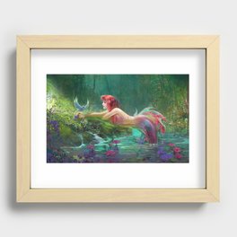 Mermaid fantasy - Wish I could fly Recessed Framed Print