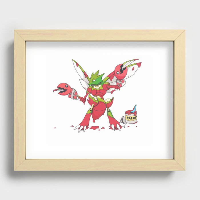 Scyther trying to be Scizor Recessed Framed Print