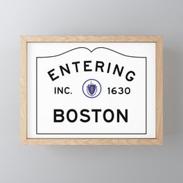 Entering Boston - Commonwealth of Massachusetts Road Sign Framed Mini Art Print