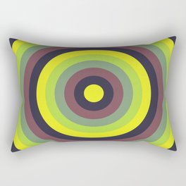 Yellow, gray, dim gray, dark slate gray, yellow green concentric circles Rectangular Pillow