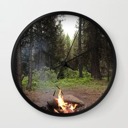 Backpacking Camp Fire Wall Clock