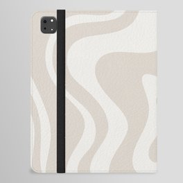 Liquid Swirl Contemporary Abstract Pattern in Mushroom Cream iPad Folio Case