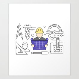 Time To Build Something Art Print | Architecture, Electrical, Tech, Future, Civil, Building, Innovation, Programming, Programmer, Structural 