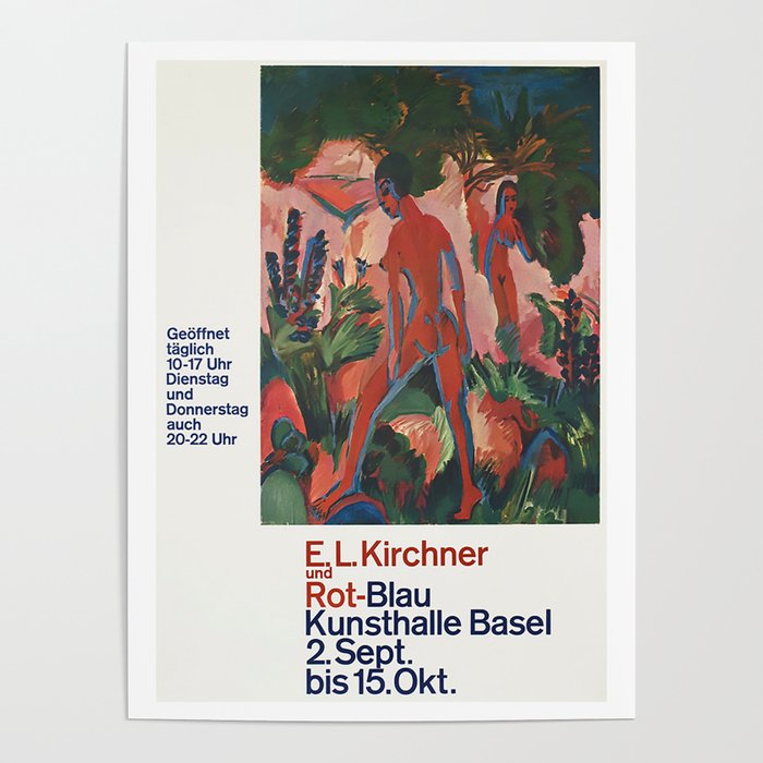 E.L. Kirchner un Rot-Blau - Kunsthalle Basel, 1965 ca Poster