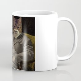 Purrston Churchill Coffee Mug | Meancat, Color, Animalart, Thelonelypixel, Animal, Catportrait, Digital Manipulation, Britishcat, Catwearingsuit, Churchillart 
