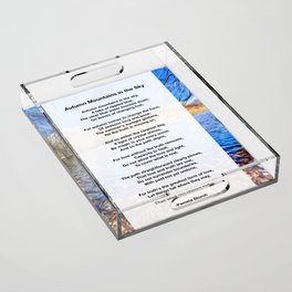 Autumn Mountains in the Sky Poem Acrylic Tray