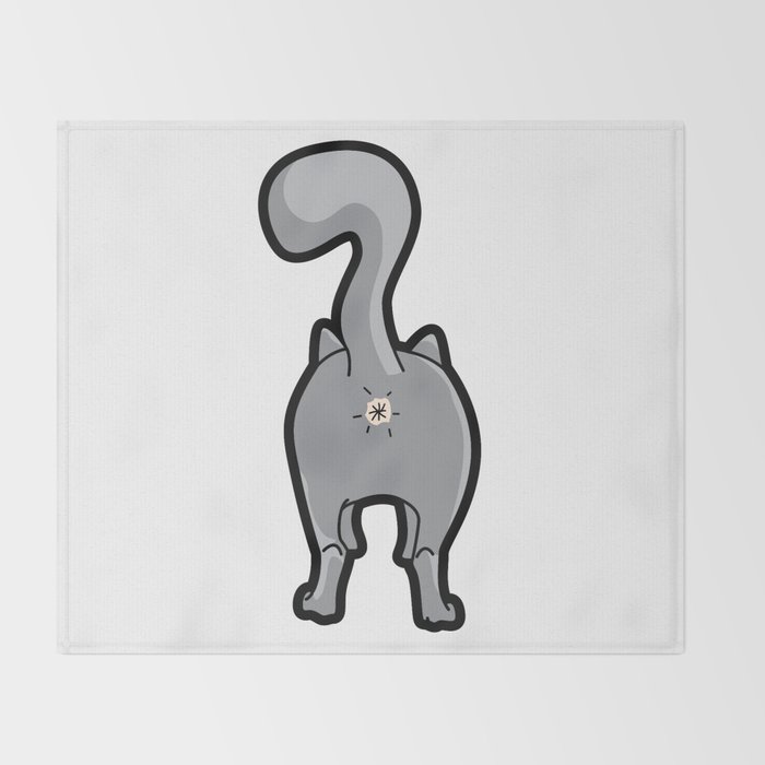 Happy Kitty Cat Butt Throw Pillow by Lindsay McCart