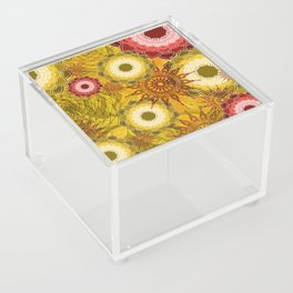Yellow Orange Mandala Meditation pattern Art Design Acrylic Box
