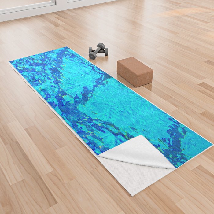 bath blue impressionism texture Yoga Towel