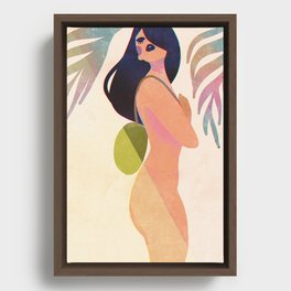 Tropical Beach Girl, Tracy Coconut Framed Canvas