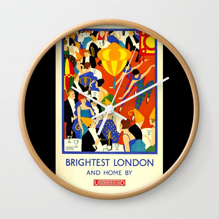 "Brightest London and Home" (1 in a set of 2), vintage lithograph poster, cleaned and restored: Wall Clock