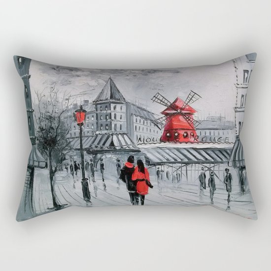 Romance in Paris Rectangular Pillow