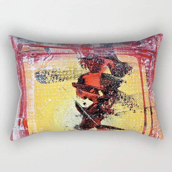 What the Hell - colorful abstract painting Rectangular Pillow