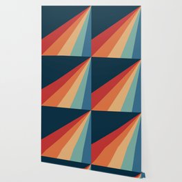 Colorful diagonal retro stripes Wallpaper