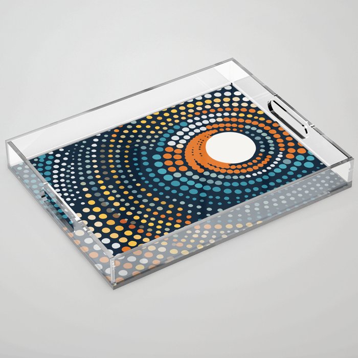 Dotted Contemporary Colors Minimal Pattern Acrylic Tray