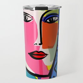 French Portrait Colorful Woman Fauvism by Emmanuel Signorino Travel Mug