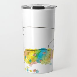 Kitty Rolling In Flowers Travel Mug