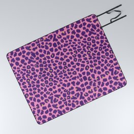 Purple Pink Leopard Print Picnic Blanket
