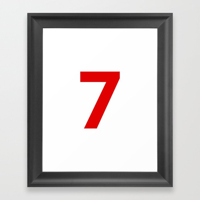 Number 7 (Red & White) Framed Art Print