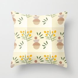 Shapes Yellow Flower Throw Pillow