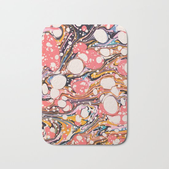 Vintage Burst Gold Rose Watercolor Ink Abstract Pattern Pepe Psyche Bath Mat
