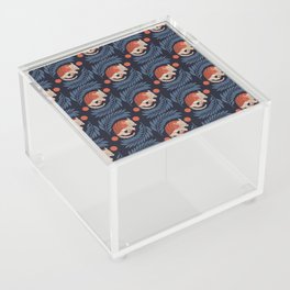 Sleepy Armadillo – Navy Blue and Red Pattern Acrylic Box