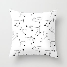 Zodiac signs,constellations,stars,astrology,astronomy,space,galaxy  Throw Pillow