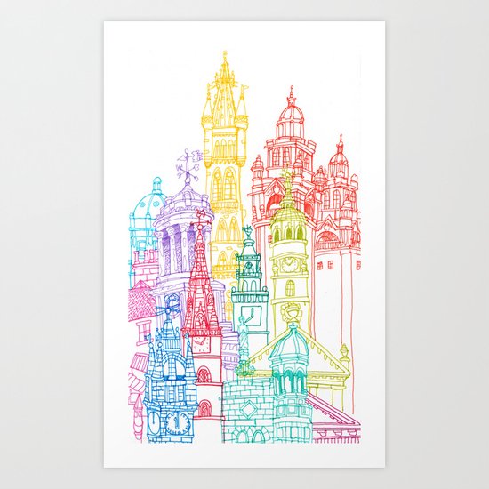 Glasgow Towers Art Print