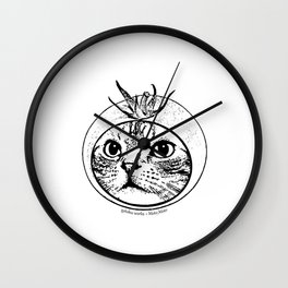 cat + tomato Wall Clock