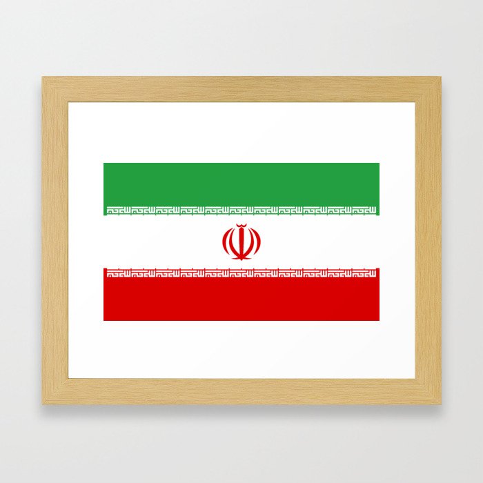 Iran Flag Three-Coloured Flag Framed Art Print