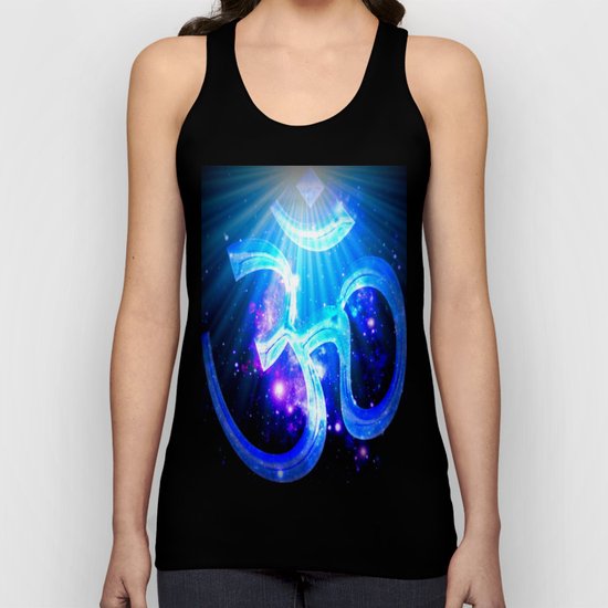 Om : Blue Purple Galaxy Unisex Tank Top