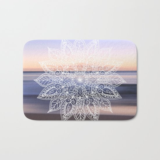 Leaf mandala - beachside Bath Mat