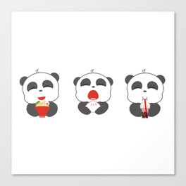 Hungry Pandas Canvas Print
