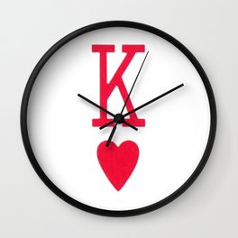 King of Heart - Red K Heart Wall Clock
