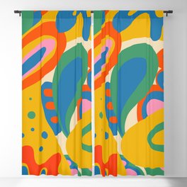 So Trippy Retro Psychedelic Abstract Pattern in Rainbow Pop Colors Blackout Curtain