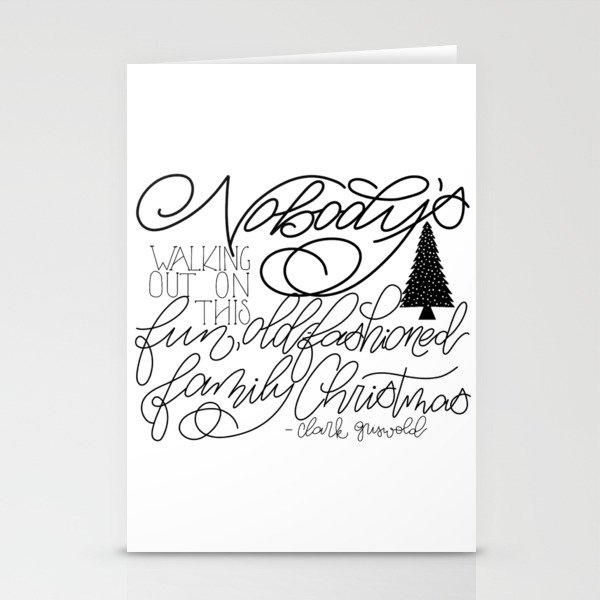 Nobody's walking out on this fun, old-fashioned family Christmas Stationery Cards